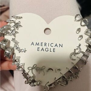 American Eagle Outfitters Silver Star and Moon Earrings